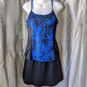 NWOT Land's End Women's Blue & Black Tankini Set